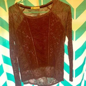 Maroon long-sleeved shirt